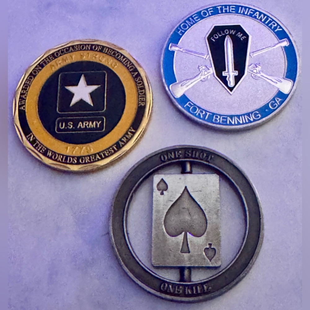 Army Home of the Infantry Ay Strong and Sniper Commemorative Coins Set
